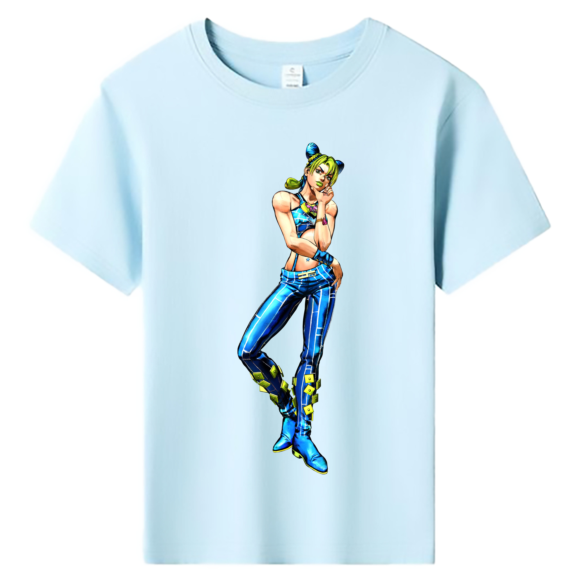 （画像用） "ジョジョの奇妙な冒険 くうじょう ジョリーン JoJo's Bizarre Adventure Jolyne Cujoh " 綿100％キッズTシャツ（フロントプリント）